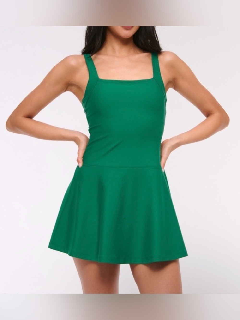 YPB sculptLUX Squareneck Mini Dress Women’s Large Green